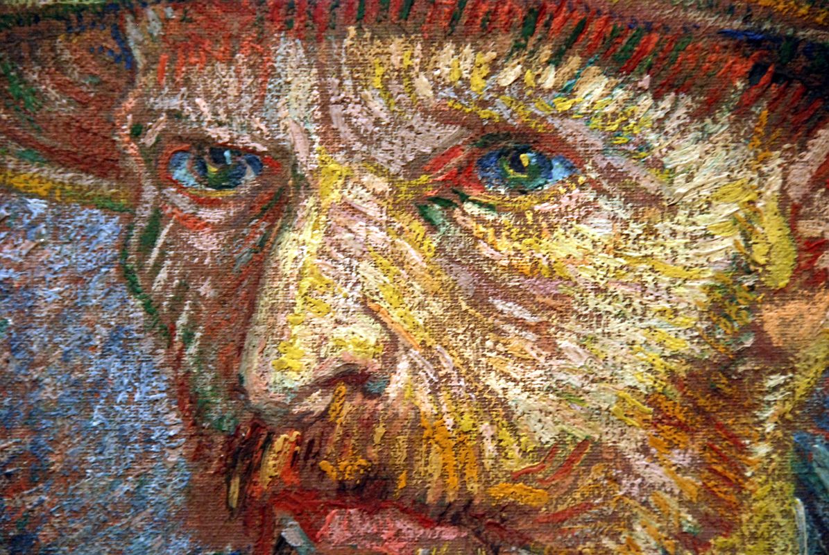 03B Self-portrait With Straw Hat close up - Vincent van Gogh 1887 - New York Metropolitan Museum of Art